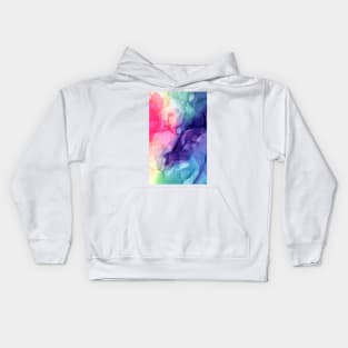 Colorful Rainbow Flowing Abstract Vertical Painting Kids Hoodie